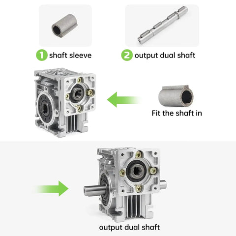 Double Output Shaft For NMRV Worm Gearbox Type NMRV40 RV040 Nema 34 Stepper Motor With Gaskets S Ring Corner Pin 18mm