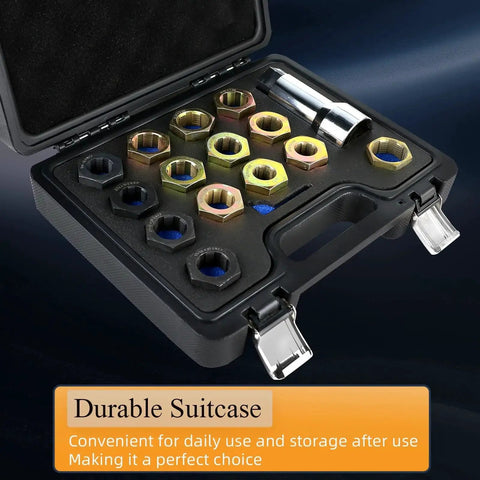 16 Piece Thread Repair Kit Metric & UNF M16 M20 M22 M24 M27 3/4 13/16 27/32 Thread Restorer Set with 27mm Extension Bar in case