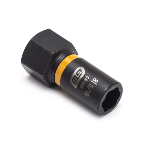 Front view of a socket from the Seven Piece Metric Bolt Biter Extraction Socket Set With One Quarter And Three Eighths Inch Drive Bidirectional.