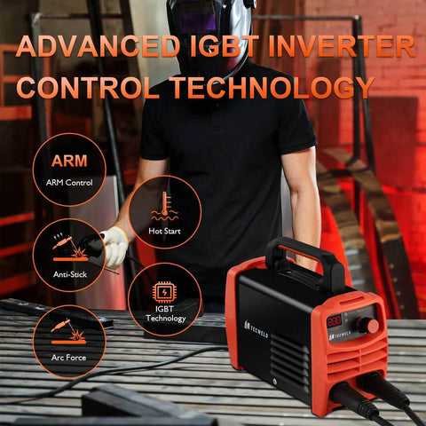 200 Amp Stick Welder 110V Portable Inverter With Synergic Control And Digital Display Hot Start Arc Force Anti Stick