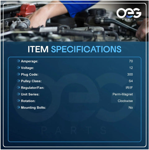 Mechanic examining Mazda alternator specifications 12V 70A Perm-Magnet clockwise rotation on a chart for New Replacement Alternator For Mazda 323 1.6L MX 3 1.6L Protege 1.5L And Miata 1.8L Fits 1994 1997 Models Replaces 13559N 13614 3341227 3341998 A002T39391 A002TA5891 A2TA1191 A002TA1191 A002TA5891A.