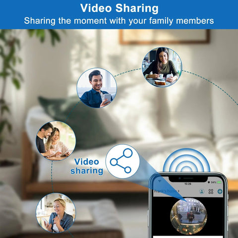 Video sharing feature of Wireless Doorbell Camera With 180 Degree Full Body View No Subscription Required 2K HD Live View Two Way Talk