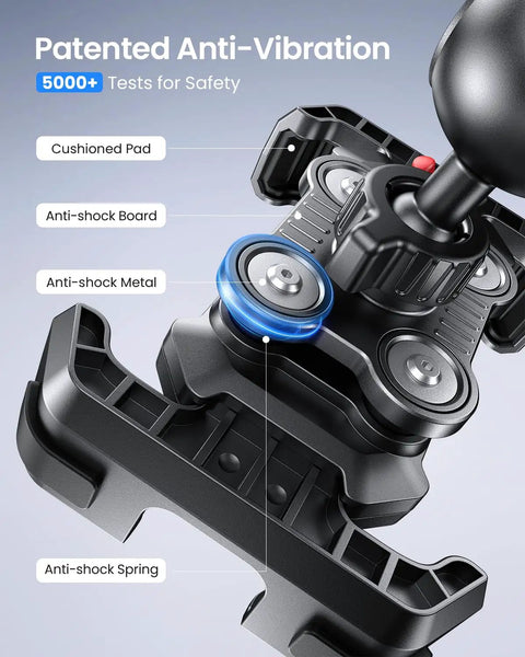 No Jiggle Anti Shake Motorcycle Phone Mount With 2026 Dual Vibration Dampener, close-up of anti-vibration components