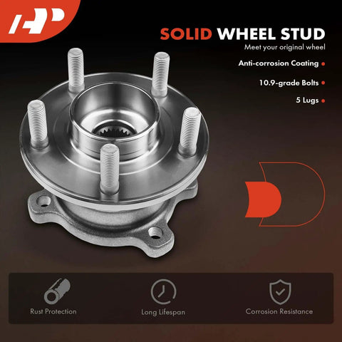 Rear Wheel Bearing And Hub Assembly 5-Lug Compatible With Ford Escape 2013 2019 AWD And Lincoln MKC 2015 2019 AWD