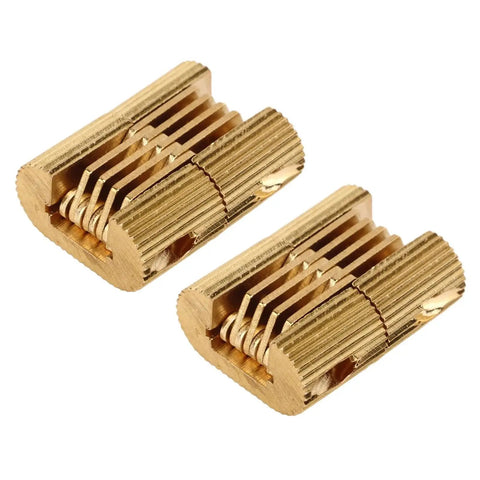 Hidden Copper Hinge Set Two Piece 180 Degree Heavy Duty Hinge For DIY Wood Projects, close-up of copper hinges