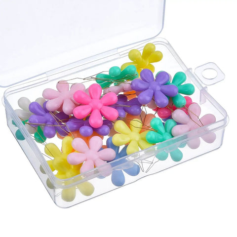 30 Piece Needle Threader Set With Clear Box Multicolor Flower Head Wire Loop Threaders For Hand Sewing And Machine Use TecUnite