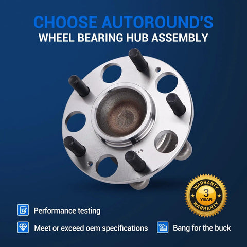 Rear Wheel Hub And Bearing Assembly 512257 For Honda Civic 2006 2007 2008 2009 2010 2011 LX DX GX 5 Lug With ABS Compatible Replacement Part
