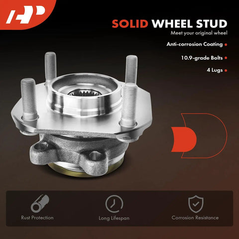 Front Wheel Bearing And Hub Assembly Set 2 Pack For 2007 2012 Nissan Sentra 2.0L Non ABS 4 Lug Heavy Duty Replacement