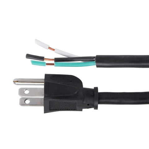 Heavy-Duty 9-Foot 16 AWG Three-Wire Appliance And Power Tool Cord With U Ground NEMA 5-15 Black Weather Resistant SJTW Outdoor Rated