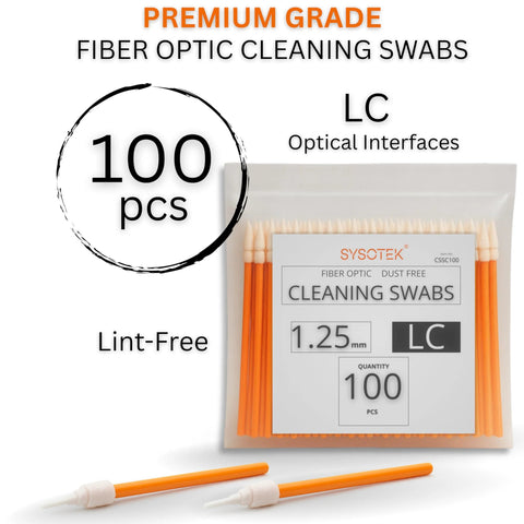 Sysotek LC fiber optic cleaning swabs, 1.25mm, lint-free, anti-static, 100 pcs