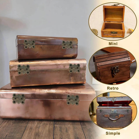 Image showcasing 12Pcs Antique Bronze Butterfly Hinges 0.79 x 0.67 Inch With 48 Screws on decorative boxes