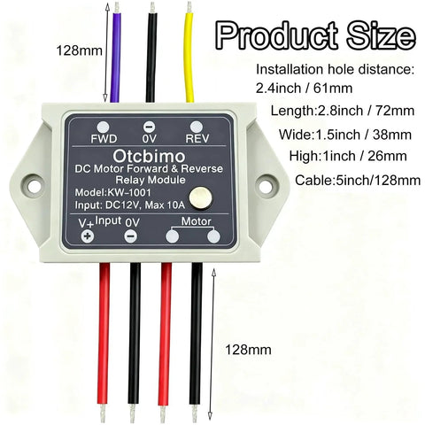 12V DC Motor Reversing Switch With Forward And Reverse Control 10A Manual Switch Relay Controller for actuators and winches