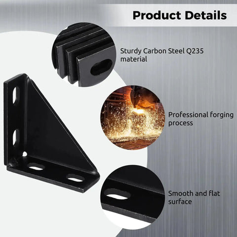 Eight Pack 90 Degree Gusseted Fittings For Unistrut Channel Carbon Steel Right Angle Brackets with product details