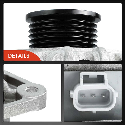 Close-up details of 110 Amp 12 Volt Clockwise Rotation Alternator With 6 Groove Pulley For Ford Focus 2000 To 2004 2L L4 Escape