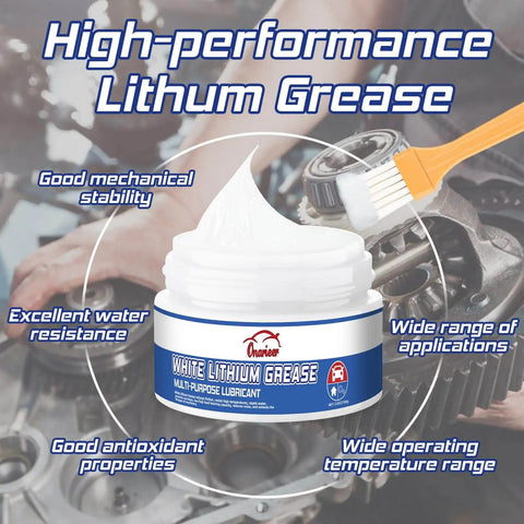 White Lithium Grease Go To Multi Purpose Lubricant With Built In Brush For Metal To Metal Hinges Gears Bearings And Chains Ideal For Automotive Marine And Industrial Use 3.5oz Long Lasting Protection And Smooth Operation with brush