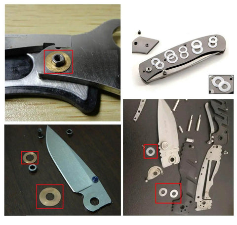 Image of Teflon Flat Washers For Folding Knife Pivot Pins Low Friction Bearing Shims And Spacers Brass Or Teflon Compatible