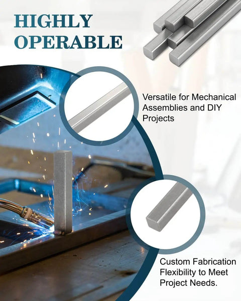 One Quarter Inch By One Quarter Inch By Twelve Inch Weldable A36 Square Steel Bar Stock Six Pack for DIY Projects, shown in use