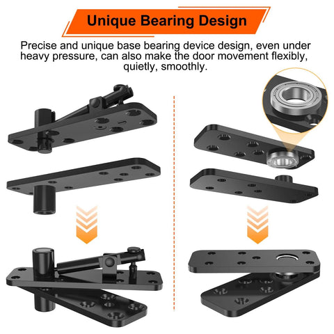 Beefy Heavy Duty Hidden Door Hinge With 570 Pound Load Bearing Thickened Solid Alloy Steel 360 Degree Rotation components