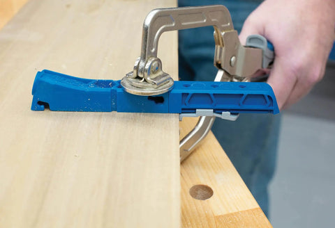 Pocket Hole Jig 310 Small Durable DIY Tool for Tight Spaces built to last, clamped to wood for creating strong joints