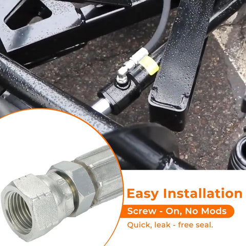 Snow plow hydraulic hose kit by Amazon with metal fittings, 1/4x42 and 1/4x16