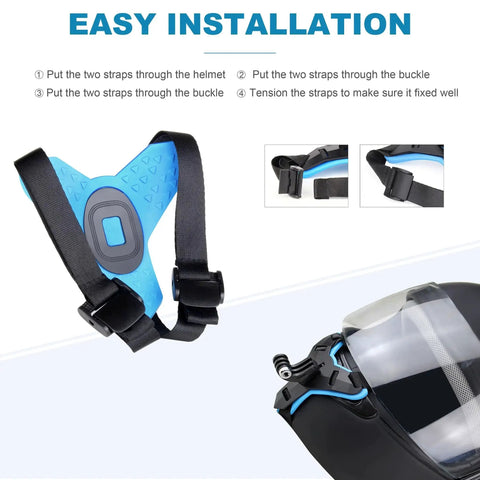 Helmet Mount With Windshield For GoPro Hero 9 10 11 12 13 on motorcycle helmets chin strap mount installation guide