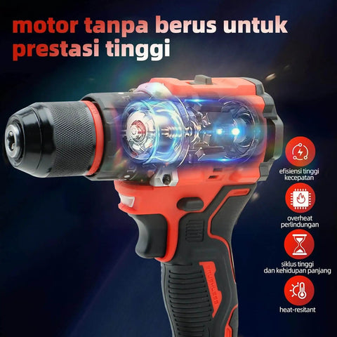 Cordless Drill Set For Makita 18V Battery Compatible, 1500 RPM Brushless Motor, Three Eighths Inch Chuck, 43 Bits And Sockets