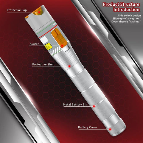 Fiber Visual Fault Locator pen with FC male to LC female adapter, metallic body, red light, for CATV testing