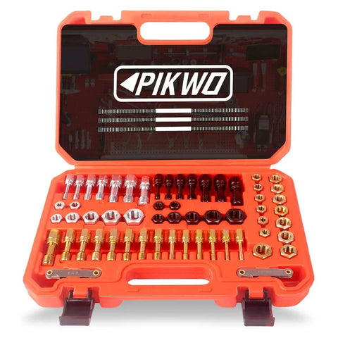 61 Piece Thread Chaser Repair Kit Rethread Tools With UNC UNF And Metric Thread Restorers Plus Thread Pitch Gauge in orange case