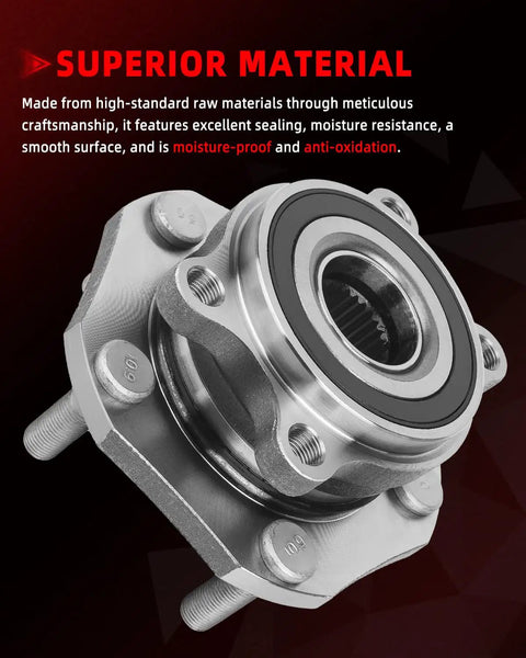Two Pack Front Wheel Hub Bearing Assembly 513298 for Nissan Rogue 2008 to 2013 and Sentra 2007 to 2012 with 5 Lug High Hardness