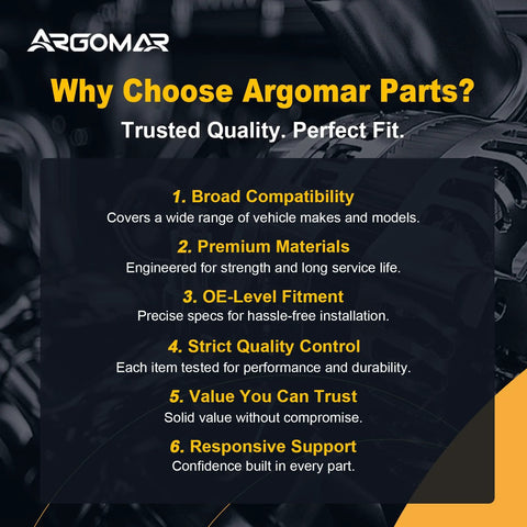 Why Choose Argomar Parts? Information on quality features and benefits of Argomar automotive parts.