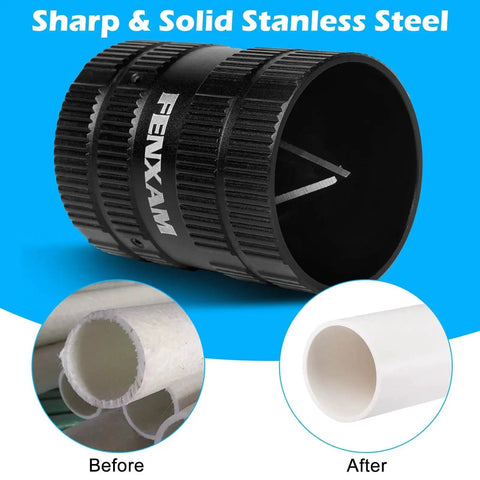 Heavy Duty Deburring Tool For Copper And PVC Pipes, Pipe Reamer With Sharp Inner And Outer Reamers For Clean Chamfered Ends