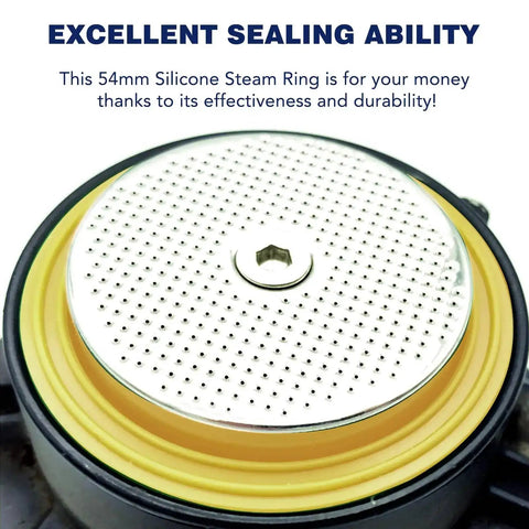 54Mm Silicone Steam Ring Grouphead Gasket Seal Replacement For Sage And Breville Espresso Machines Coffee Makers Models 878 870 860 840 810 500 450 875 880 displayed on group head showing sealing surface