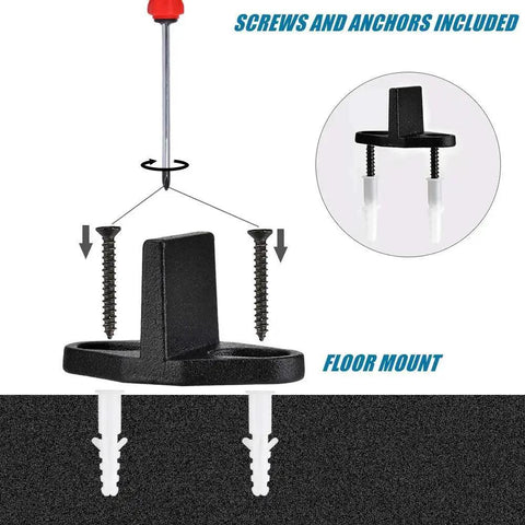 Barn Door Floor Guide 2 Pack, Sliding Door Bottom Guide Floor Mount, Concealed T Shape Guide with screws and anchors illustrated