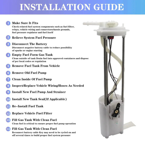Fuel Pump Assembly for Chevy and GMC Trucks 1997 to 2000 C1500 C2500 C3500 V6 4.3L and V8 5.0L 5.7L 7.4L Replacement installation guide.