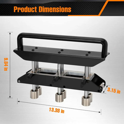 Pro Grade Three Station Edge Roller Bender For Roofing and Sheet Metal dimensions: 9.84x13.38x3.15 inches, front view