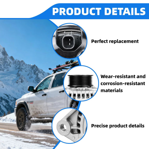160 Amp 12V Alternator Replacement Direct Fit For Ram 1500 Durango Nitro Grand Cherokee Liberty Easy Install details