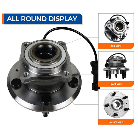 Rear Wheel Hub Bearing Assembly Pair For 2010-2017 Chevy Equinox And 2010-2017 GMC Terrain With ABS 512440 Wheel Hub Replacement