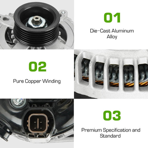 130 Amp High Output Alternator For 4.7L V8 SUVs And Trucks Compatible With 2003 2009 Toyota Components Close-Up