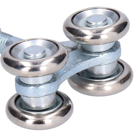 Close-up of 2 Pcs Door Roller Set With Double Wheel Pulley For Glass Barn Doors And Sliding Track Doors, 35mm Diameter.