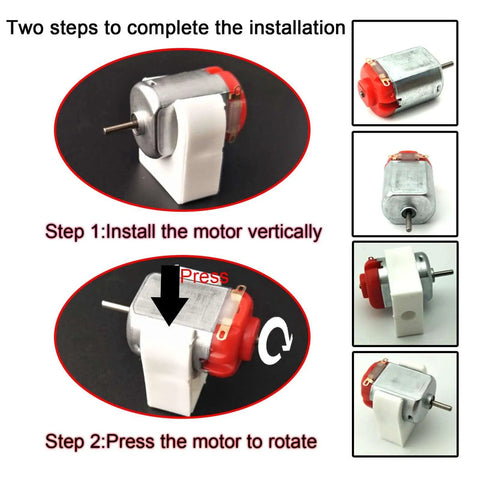 Installation steps for 10 Pack Micro 130 DC Brushed Motors 3V To 12V, High Speed 9,000 To 25,000 RPM No Load, Metal Shell.