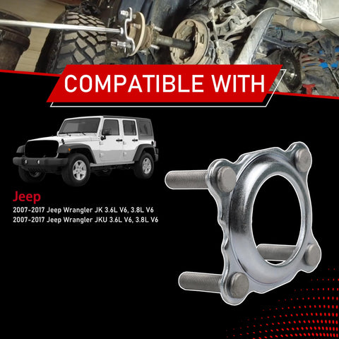 Rear Axle Bearing And Seal Kit For 2007 To 2017 Jeep Wrangler JK JKU with axle shaft retainer displayed on graphic background.