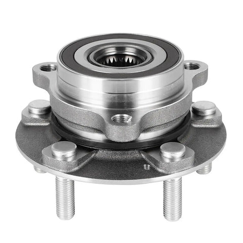 Front Wheel Bearing And Hub Assembly For 2017 To 2023 Hyundai Elantra, 2019 To 2021 Veloster N, 2017 To 2022 Hyundai Ioniq, 2019 To 2022 Kia Forte, And 2017 To 2022 Kia Niro With ABS, 5 Lug Replacement For A Smooth Ready To Roll Ride. Metal hub with three visible bolts part for smooth ride.