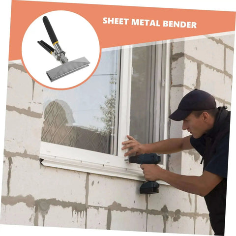 Worker using Metal Seaming Pliers And Manual Metal Bender For Flat Bars Seaming Tool Heat Treated Chrome Vanadium Steel on window frame
