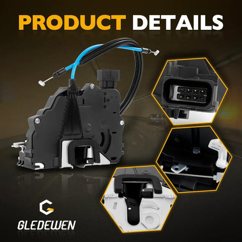 Rear Cargo Door Latch Lock Actuator With Cable for 2014 to 2018 RAM ProMaster 1500 2500 3500, shown with close-up details