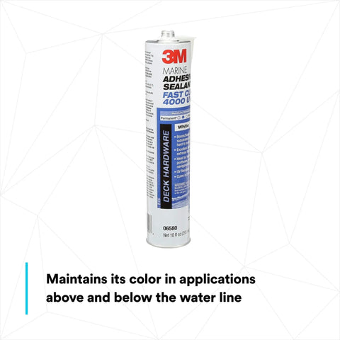Marine Adhesive 4000 UV PN06580 White cartridge, medium-strength flexible sealant for boats and RVs, 295 mL, shown upright
