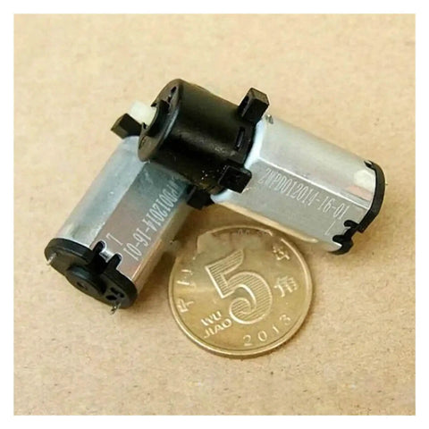 Planetary Gear Electronic Starter Motor, 420 RPM, 12mm Shaft, 5V/6V Compatible shown with coin for scale