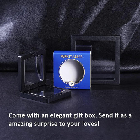 Curved Titanium Pro Grade Piercing Kit display in elegant blue gift box with insertion taper, ASTM F136 hypoallergenic cartilage jewelry