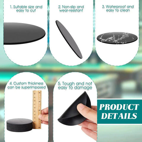 Product details of 50 Pieces Billiard Pool Table Leg Shims Set 3 Inch Diameter Rubber Levelers, waterproof, non-slip, easy to cut.