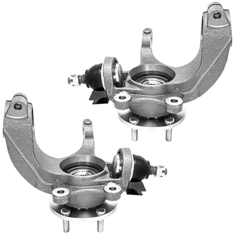 Front Pair Steering Knuckles And Wheel Bearing Hubs Assembly For 2010 2011 2012 2013 Ford Transit Connect Replacement OEM Grade