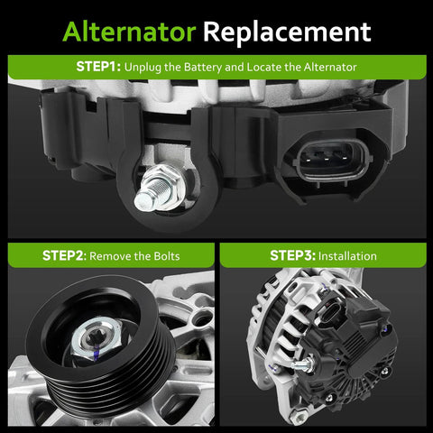 Beefed-Up Alternator Replacement For Hyundai Accent 2012-2017 Veloster 2012-2017 And Kia Rio 2012-2013 1.6L L4 installation steps